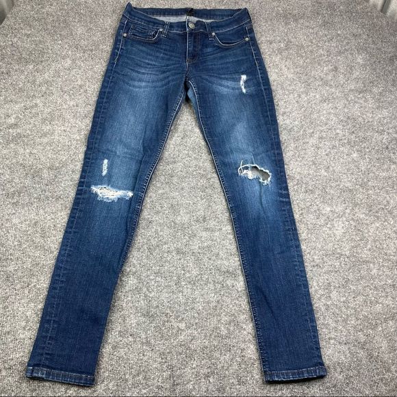 edyson Dark Wash Skinny Jeans distressed - Picture 1 of 10